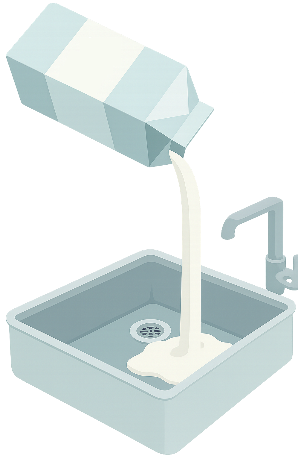 Draining liquid from a carton into a sink