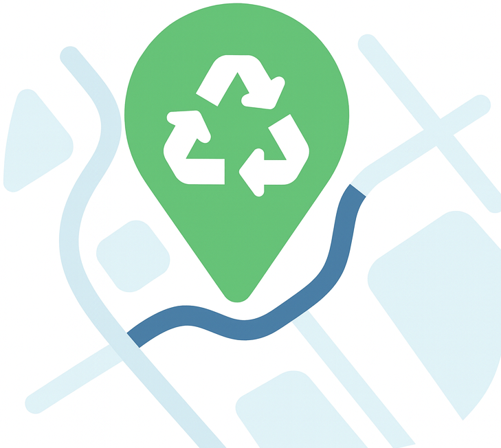 Map showing recycling centers